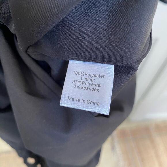 Tuckernuck Black V-Neck Floral Lace Eyelet Jamie Midi Kaftan Shift Dress XS - Picture 11 of 15